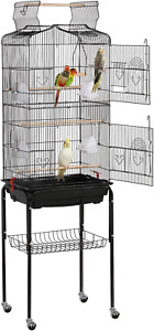 New Listing64-Inch Play Open Top Medium Small Bird Cage with Detachable Rolling Stand for P