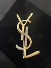 The Ysl Gold Color Brooch