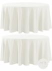 Fokitut 3 Pack Waterproof Round Tablecloth, 120 Inch Stain Resistant - Ivory
