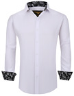 Mens PREMIERE WHITE Long Sleeve BUTTON UP Dress Shirt 4 Way Stretch 756