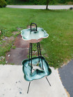 Vintage Hull Pottery Two Tiered Ashtray Smoking Stand Set