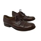 Frye 9 Erin Leather Cap Oxford Flats Lace Up Brown Loafers Womens READ