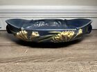 Roseville Art Pottery Vintage Console Bowl Freesia Blue Handles 469-14 inches