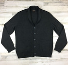 Tasso Elba Mens Cashmere Cardigan Sweater Large Gray Shawl Collar Button Up