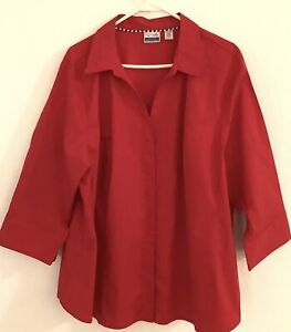 Women’s Size 3X Lee Red  Red Dress Shirt