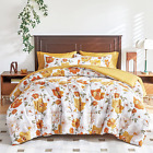 Yellow Comforter Sheet Set Floral Bed in a Bag 7 Pieces Queen Size Orange Flower