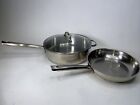 Leyse Commercial 18/10 Stainless Steel Pan HeavyDuty 11.5”W/lid & 10 Pan W/o Lid