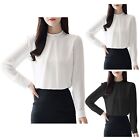 New ListingKorean Version Of Long Sleeved Loose Belly Chiffon Shirt Stand Fashion With