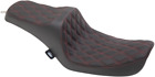 DS Double Red Diamond Predator III 2 Up Seat Dyna Wide Glide 99-03