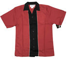 NEW Cruisin USA Vintage-Style Red Black Bowling Shirt Men's Medium Cotton Poly