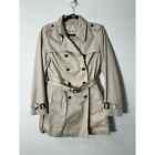 Banana Republic Tan Khaki Double Breasted Belted Trench Coat Sz M