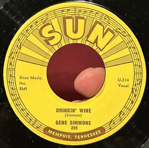 New ListingSun ROCKABILLY 45 Gene Simmons DRINKIN’ WINE VG++ OG Comped *