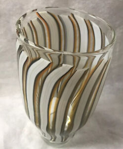 Early John de Wit Orient & Flume Striped Vase 1980  9-1/2” Tall  Pilchuck Pratt