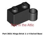 Lego 1x 3831 Black Hinge Brick 1 x 4 Swivel Base 6897 Space Police II