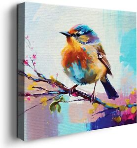 Sparrow Bird Wall Decor Theme HD Printed & Wooden Wall Art for Gift
