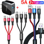 3 in 1 Fast Charging USB Power Adapter Cable Multi Charger Cord For Cell Phone