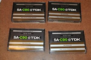 TDK SA-C90 cassette tape lot of 4, 1979