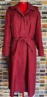 Vintage Women's London Fog Deep Pink Hooded Lined Trench coat Sz 4P *Pristine*