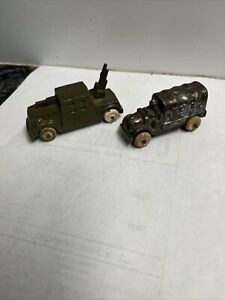 Two Vehicles Barclay #152 Armored Army Truck Lead Military Cast Manoil US ARMY