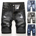 New Mens Brand Denim Shorts Casual Denim Pants Distressed Ripped Jeans Short