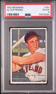 1952 Bowman Baseball Al Flip Rosen #151 PSA 4 VG-EX Indians