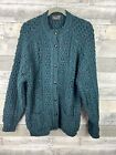 Kenny Made in Ireland 100% Pure Wool Cardigan Sweater, size Large
