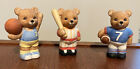 Vintage Set of 3 HOMCO #1408 Bear Sports Figurines Ceramic Baseball Football 