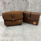 Lot of 2 Vintage 1943 WWII Leather Spare Parts Ammo Tool Pouch WW2 Brown