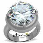 Womens 16.06 Ct Solitaire Cubic Zirconia Stainless Steel Engagement Ring Sz 5-10