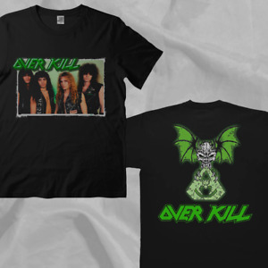 OVERKILL Thrash Metal Band Members 90s Black Double Sided T-Shirt
