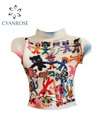 Women'S T-Shirt Harajuku Korean Y2K Graphic Print Short Sleeve Tee Top Clothes F