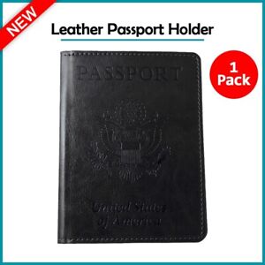 B2G1 FREE Leather Passport Vaccine Card Passport Holder Travel Wallet Case Cover