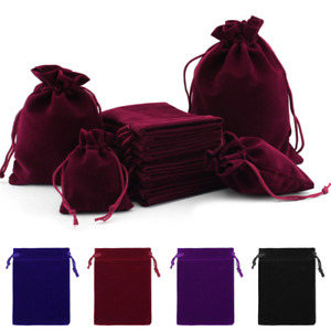 100-1000Pcs Velvet Gift Bags Drawstring Jewelry Pouches Candy Bag Wedding Favor