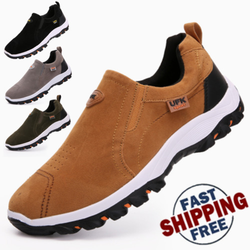 Mens Sport Shoes Slip On Waterproof Walking Ourdoor Hiking Shoes Casual Sneakers