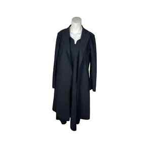 M2057 by Maria Pinto Women's Trench Coat Large in Black Open Front