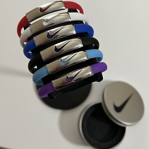 Nike Bracelet - Adjustable Nike Silicone Wristband w/ Steel Clasp and Metal Tin