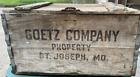 Goetz Company Property St Joseph MO Wood Crate Hinged Box ~ 20