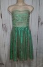Stop Staring 1x Green Satin Lace Tube Dress Strapless Plus size Rockabilly Pinup