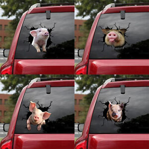 Funny Piggy 3D Car Sticker Truck Window Wall Crack Peeping Pig Vinyl Decal Decor