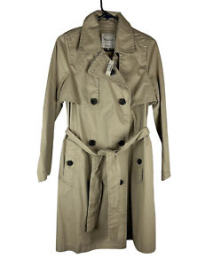 Madewell Abroad Trench Coat Khaki Women's Size Size Small G1356 ~ NWT $138
