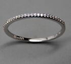 STYLISH STERLING SILVER WHITE AAA CZ CUBIC ZIRCONIA THIN WEDDING BAND STACK RING
