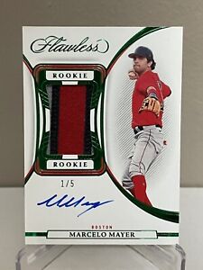 2023 Panini Flawless Marcelo Mayer # 1/5 Rookie Patch Auto Ruby
