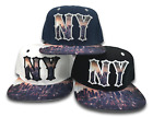 NY Embroidered New York City Skyline Print Design Flat Bill Snapback Cap Hat