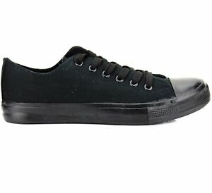 New Womens Shoes Low Top Canvas Suede Fashion Sneakers Sport Black Casual Size 6