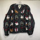 Vintage Women’s Christmas Cardigan Jumper Heavy Knit Detailed Embroidery 1994