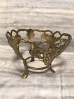 Vintage Footed Brass Plant Stand or Bowl Stand - Grapes/Leaves - 5