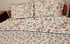 Vintage Laura Ashley Chinese Silk F/Q Reversible Comforter & Pillow Shams-Lofty!