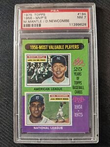 New Listing1975 Topps 1956-MVPs Mickey Mantle/Don Newcombe #194 PSA 7 NM