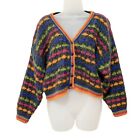 Mexx Womens M Button Front Cropped Cardigan Sweater Multicolored Mohair Blend