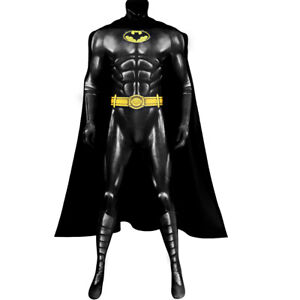 The Flash Batman Bruce Wayne Michael Keaton Jumpsuit Cosplay Costume Cape Adult